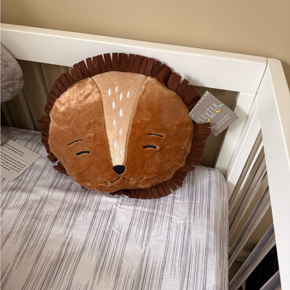 Brown Lion Plush Pillow